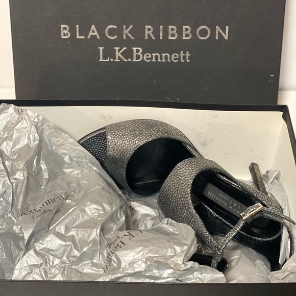 LK Bennett Delphia Metallic Leather Sandals - Picture 10 of 10